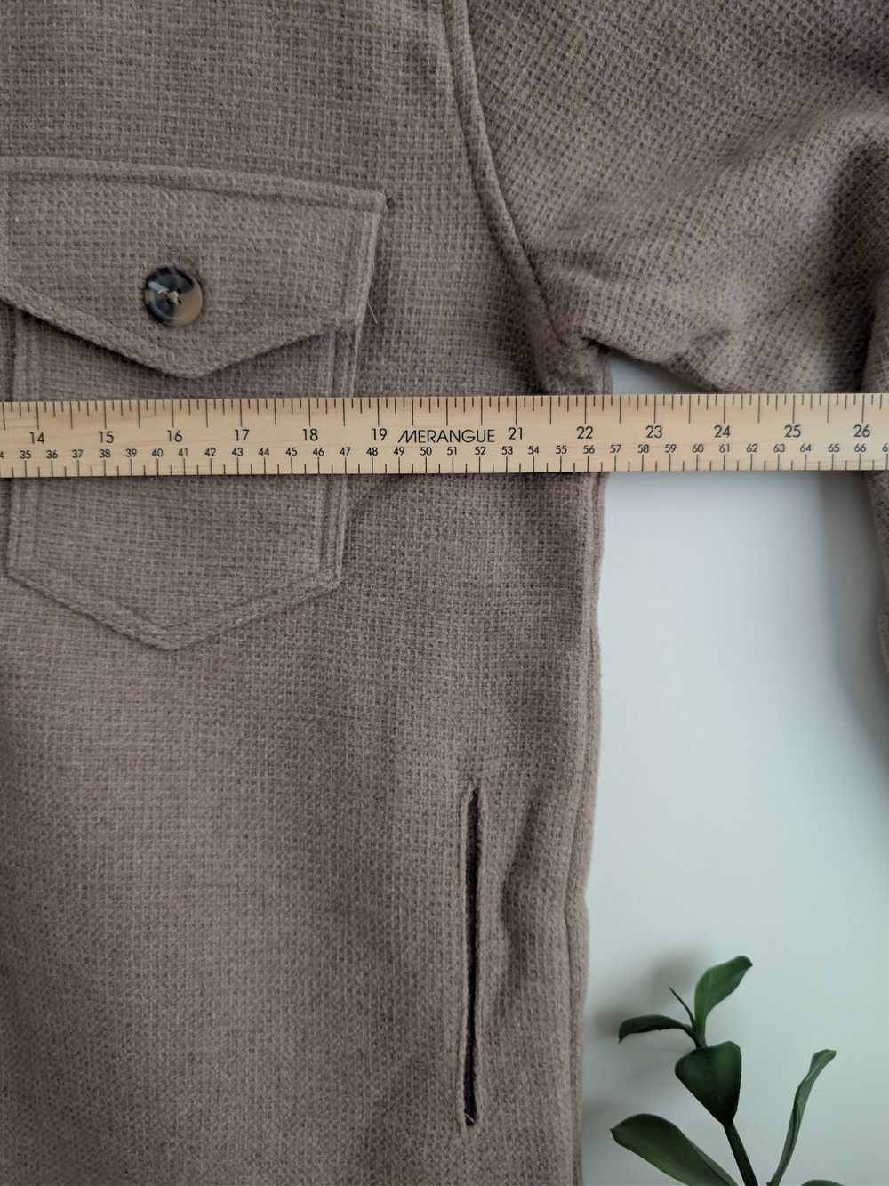 Taupe Shacket with Button Front - Picture 6 of 7